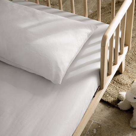 Taie d'oreiller pur coton bio Blanc+Bleu nuit+Ecru+Eucalyptus+Gris clair+Rose nude+Terracotta 25 - vertbaudet enfant 