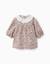 Robe à manches longues en velours avec motif floral Beige clair 1 - vertbaudet enfant 