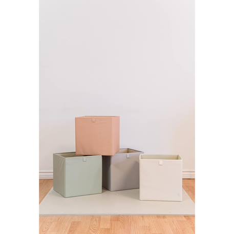Cube de rangement en tissu recyclé Gris+Rose 3 - vertbaudet enfant 