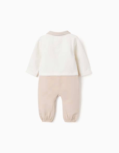 Combinaison avec intérieur en coton peigné Blanc 2 - vertbaudet enfant 