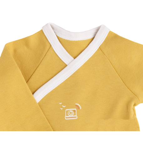 Bodies bébé en coton à manches longues lot de 3 - sunlight Jaune/blanc 3 - vertbaudet enfant 