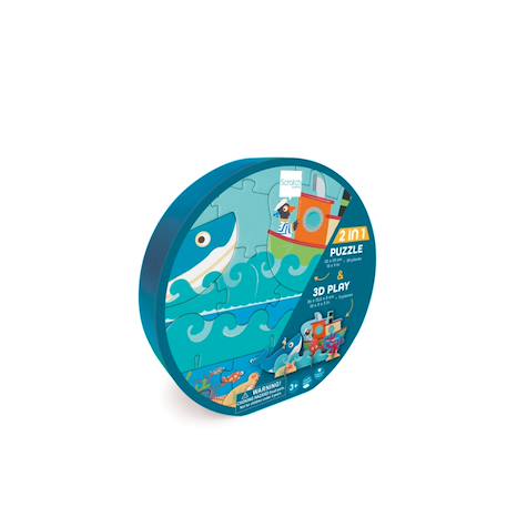 2 en 1 puzzle et 3dplay - océan 30 pièces Multicolor 1 - vertbaudet enfant 