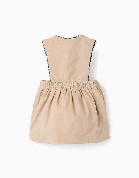Robe salopette en velours côtelé avec poches Beige clair 2 - vertbaudet enfant 