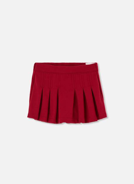 Jupe-short fille en maille avec plis Jaune 1 - vertbaudet enfant 