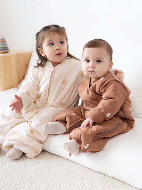 Gigoteuse jambes séparables hiver - tog 2.5 cocon moelleux Glacier+Muffin+Piuma ecru+Piuma moka 20 - vertbaudet enfant 