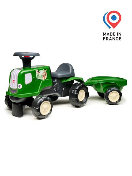 Porteur tracteur birdy farm 1er âge à volant directionnel avec klaxon, remorque. Rose+Rouge+Vert 14 - vertbaudet enfant 