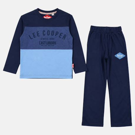 Pyjama manches longues imprimé garçon Bleu marine+Noir+Sable+Vert kaki 3 - vertbaudet enfant 
