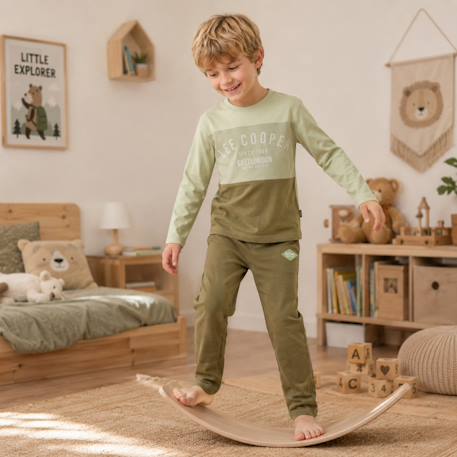 Pyjama manches longues imprimé garçon Bleu marine+Noir+Sable+Vert kaki 17 - vertbaudet enfant 