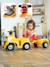 Porteur chantier avec assise ouvrante et volant directionnel avec klaxon, remorque et jeux de sable Jaune jcb+Jaune volvo 7 - vertbaudet enfant 