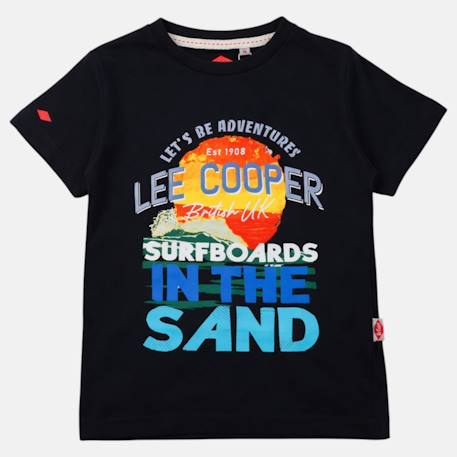 T-shirt manches courtes imprimé, col rond Bleu ciel+Gris clair+Jaune pâle+Marine 3 - vertbaudet enfant 