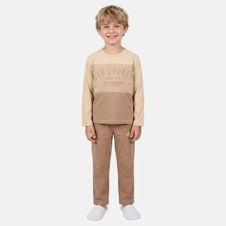 Pyjama manches longues imprimé garçon Bleu marine+Noir+Sable+Vert kaki 11 - vertbaudet enfant 