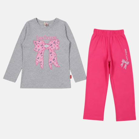 Pyjama imprimé nœuds, col rond et manches longues Bleu marine+Rose+Rose fuchsia+Sable 13 - vertbaudet enfant 