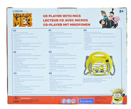 Lecteur cd portable avec 2 microphones les minions Jaune 4 - vertbaudet enfant 