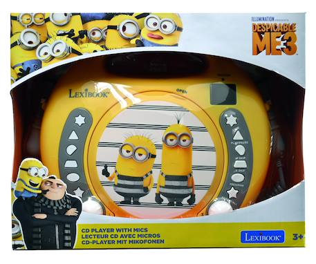 Lecteur cd portable avec 2 microphones les minions Jaune 3 - vertbaudet enfant 