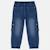 Jean coupe large, taille élastique à cordon et poches cargo Bleu used 4 - vertbaudet enfant 