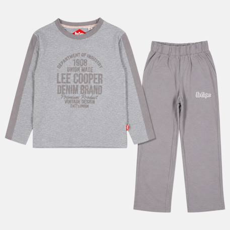 Pyjama imprimé manches longues, col rond Bleu marine+Gris clair+Sable+Vert kaki 8 - vertbaudet enfant 