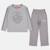 Pyjama imprimé manches longues, col rond Bleu marine+Gris clair+Sable+Vert kaki 8 - vertbaudet enfant 