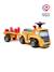 Porteur chantier avec assise ouvrante et volant directionnel avec klaxon, remorque et jeux de sable Jaune jcb+Jaune volvo 9 - vertbaudet enfant 