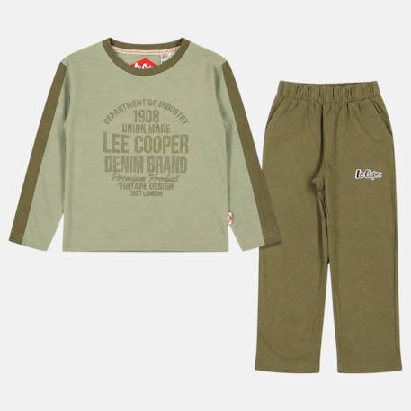 Pyjama imprimé garçon Bleu marine+Gris clair+Sable+Vert kaki 17 - vertbaudet enfant 