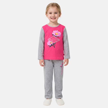 Pyjama manches longues imprimé fleurs fille Bleu marine+Fushia+Rosatre+Rose fuchsia 15 - vertbaudet enfant 