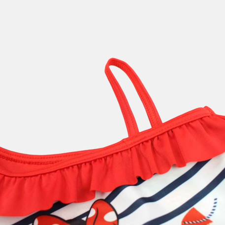Maillot de bain une pièce fille imprimé minnie Bleu marine+Corail 12 - vertbaudet enfant 