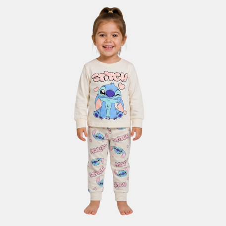 Pyjama fille lilo & stitch Écru+Violet clair 1 - vertbaudet enfant 
