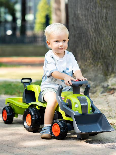 Porteur tracteur Claas  avec pelle frontale, excavatrice et remorque Vert claas 1 - vertbaudet enfant 