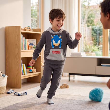 Sweat à capuche garçon sonic Gris anthracite 2 - vertbaudet enfant 