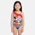 Maillot de bain une pièce fille imprimé minnie Bleu marine+Corail 7 - vertbaudet enfant 