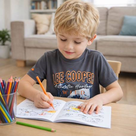 T-shirt manches courtes garçon avec imprimé Bleu ciel+Bleu marine+Écru+Gris anthracite 17 - vertbaudet enfant 