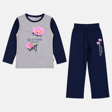 Pyjama manches longues imprimé fleurs fille Bleu marine+Fushia+Rosatre+Rose fuchsia 3 - vertbaudet enfant 