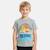 T-shirt manches courtes imprimé, col rond Bleu ciel+Gris clair+Jaune pâle+Marine 6 - vertbaudet enfant 