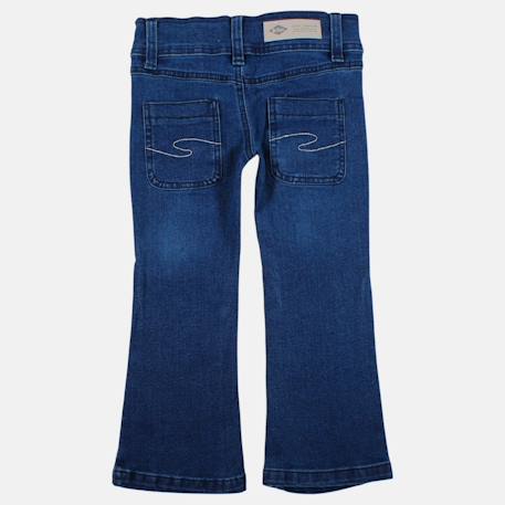 Jean coupe large, taille haute et fermeture boutonnée Bleu used+Gris délavé 3 - vertbaudet enfant 