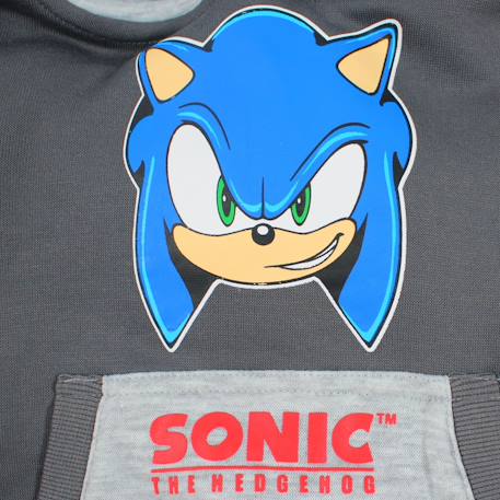 Sweat à capuche garçon sonic Gris anthracite 5 - vertbaudet enfant 