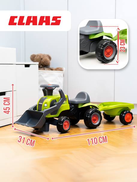 Porteur tractopelle claas 1er âge avec roues silencieuses et remorque Vert claas 5 - vertbaudet enfant 