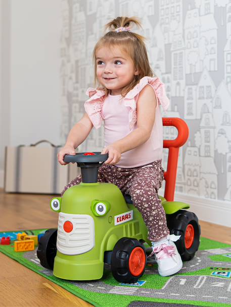 Porteur Tracteur avec barre d'aide à la marche ergonomique Rouge+Vert claas+Vert vintage 7 - vertbaudet enfant 