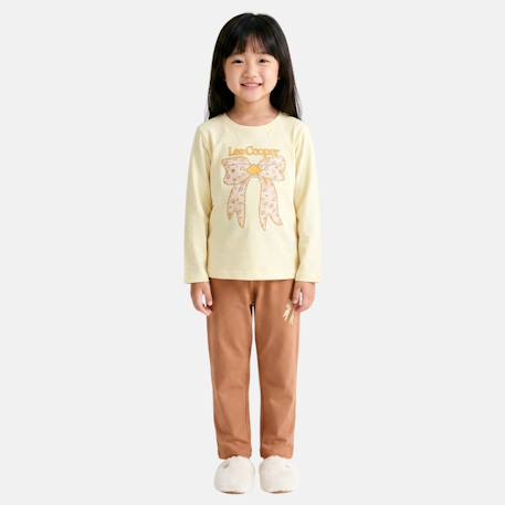 Pyjama imprimé noeud fille Bleu marine+Rose+Rose fuchsia+Sable 15 - vertbaudet enfant 