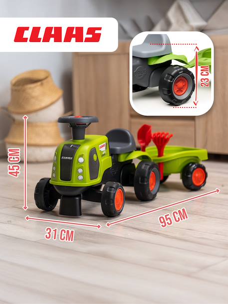 Porteur tracteur Claas avec roues silencieuses et remorque Vert claas 5 - vertbaudet enfant 