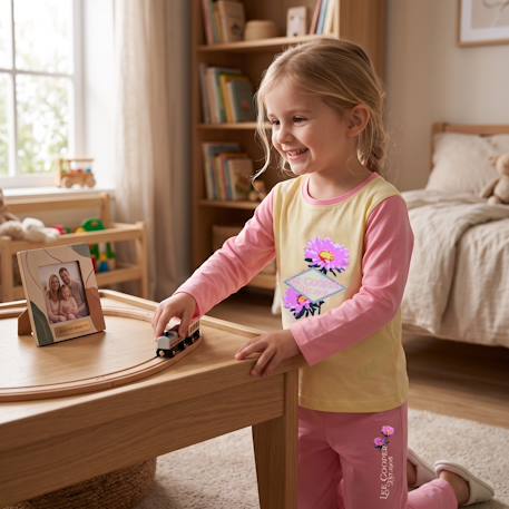 Pyjama manches longues imprimé fleurs fille Bleu marine+Fushia+Rosatre+Rose fuchsia 11 - vertbaudet enfant 