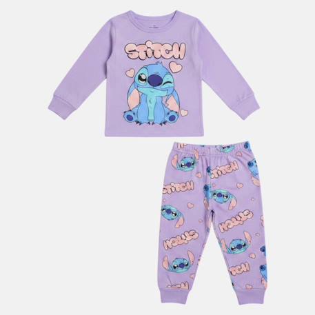 Pyjama fille lilo & stitch Écru+Violet clair 9 - vertbaudet enfant 