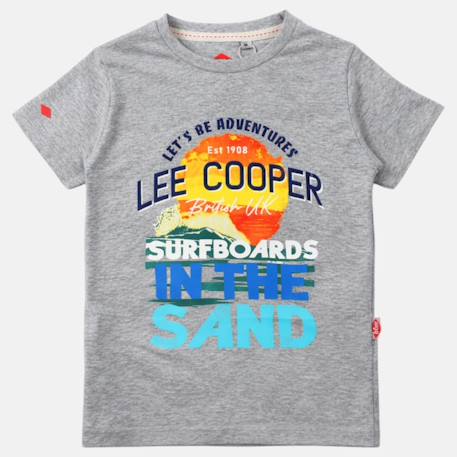 T-shirt manches courtes imprimé, col rond Bleu ciel+Gris clair+Jaune pâle+Marine 8 - vertbaudet enfant 