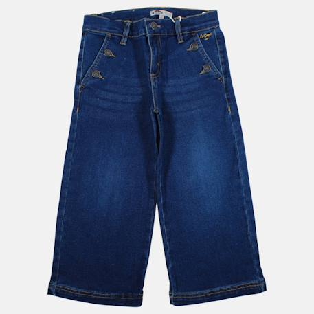 Jean coupe large, taille haute et fermeture boutonnée Bleu stone 4 - vertbaudet enfant 