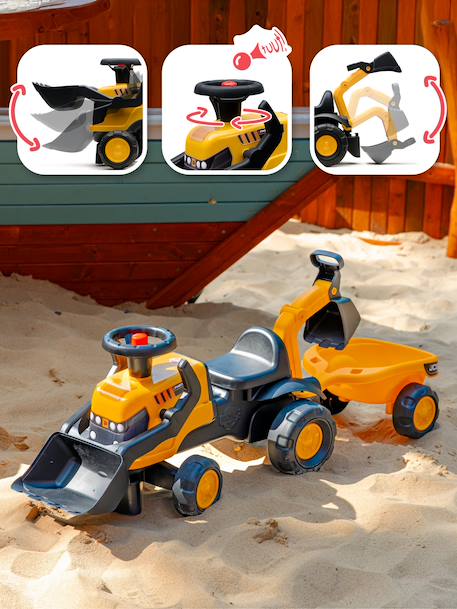 Porteur tracteur JCB  à roues silencieuses, pelle frontale et excavatrice Jaune jcb 3 - vertbaudet enfant 