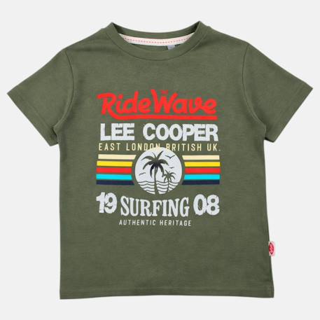 T-shirt manches courtes imprimé, col rond Beige+Bleu marine+Gris clair+Vert kaki 16 - vertbaudet enfant 