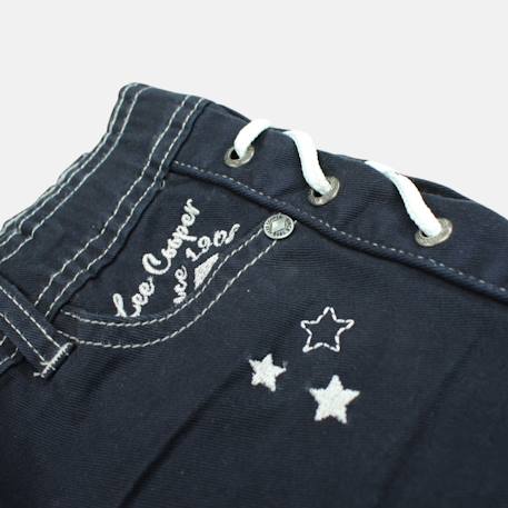 Short en jeans fille avec decor tressé Bleu brut+Rose fuchsia+Vert kaki 5 - vertbaudet enfant 