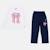 Pyjama imprimé noeud fille Bleu marine+Rose+Rose fuchsia+Sable 3 - vertbaudet enfant 
