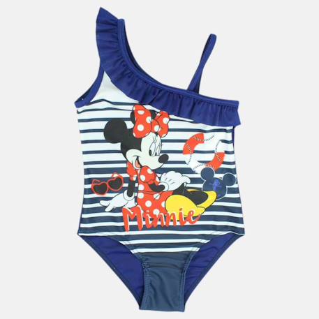 Maillot de bain une pièce fille imprimé minnie Bleu marine+Corail 4 - vertbaudet enfant 