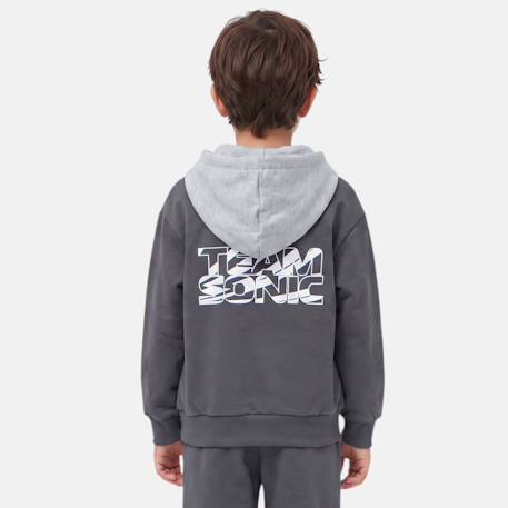 Sweat à capuche garçon sonic Gris anthracite 3 - vertbaudet enfant 