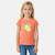 T-shirt manches courtes imprimé, col rond Corail+Jaune pâle+Rose 1 - vertbaudet enfant 