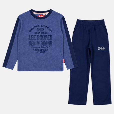 Pyjama imprimé garçon Bleu marine+Gris clair+Sable+Vert kaki 3 - vertbaudet enfant 